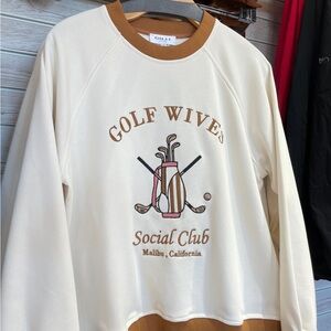 Gilli Cream and Tan Graphic Women's Sweater — Malibu Edition